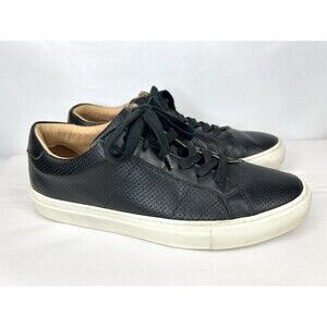 Greats Brooklyn Royale Sneakers Shoes Black Leather Casual Italy Size 9